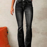 Marylène – Trendi, visoko strukirane traperice s širim nogavicama