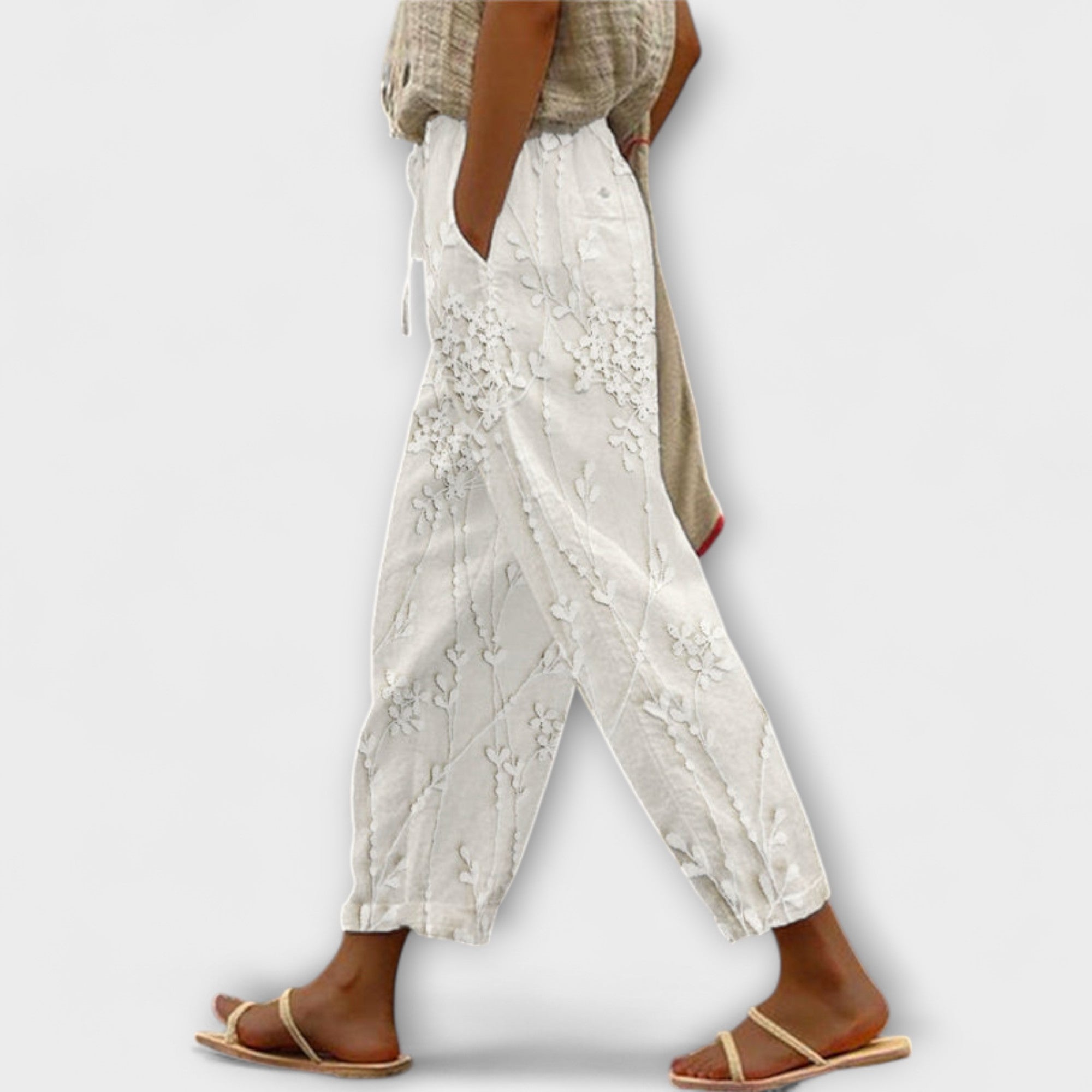 Zoey - Hlače s uzorkom vinove loze