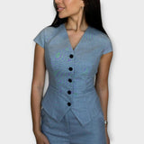 Ivy - Elegantni top s V-izrezom i set hlača