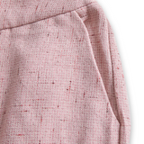 Chic Weicher Rosa Tweed-Anzug s Feminimim Krojem i Perlenastrom