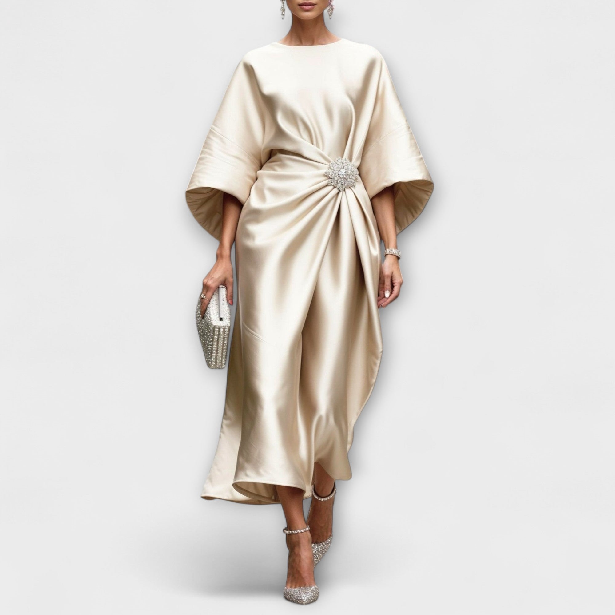 Aurora Luxe Shimmer Satin Duga Haljina