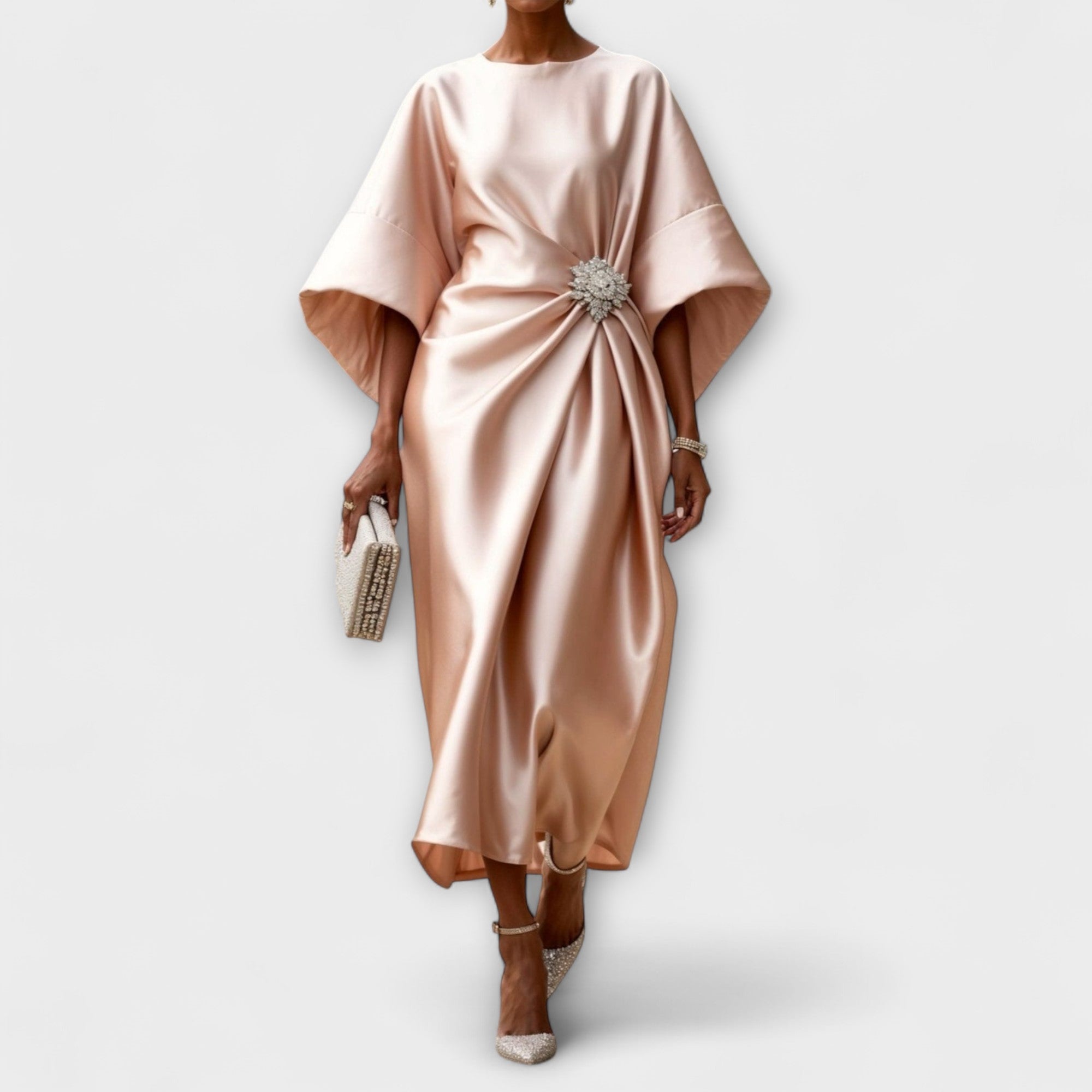 Aurora Luxe Shimmer Satin Duga Haljina