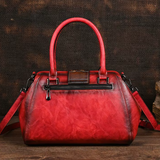 Florina - Kožna torba s gravurom i cvjetnim uzorkom