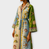 Jule - Printana Twill Midi Haljina s Pojasom