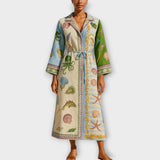 Jule - Printana Twill Midi Haljina s Pojasom