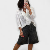 Amaris - Bermudashorts s kristalima