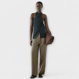 Aurora - Plavi Halter Neck Top s Izrezom na Leđima