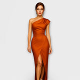 Elegantna asimetrična večernja haljina