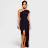 Elegantna asimetrična večernja haljina