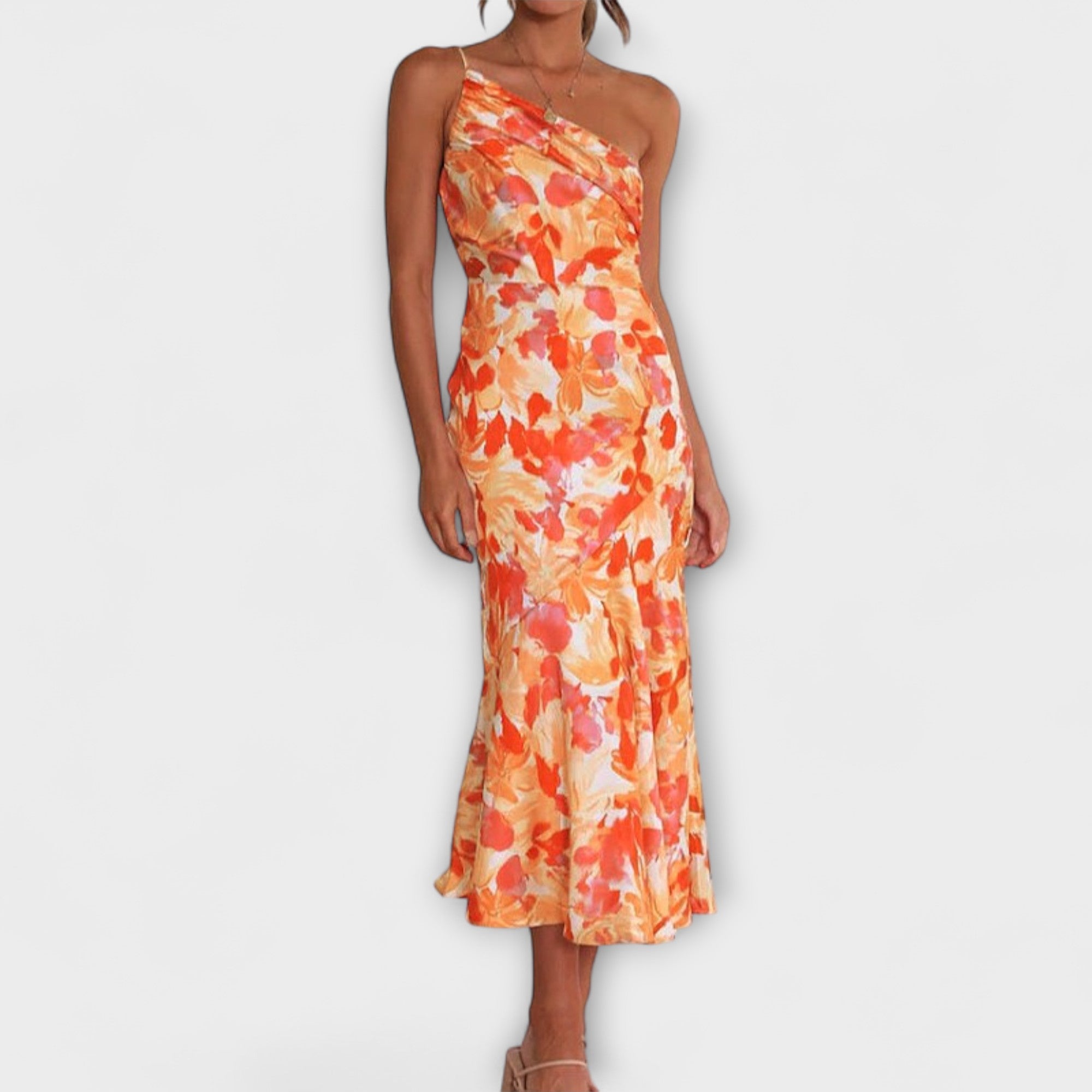 Tabea - Asimetrična haljina s cvjetnim uzorkom