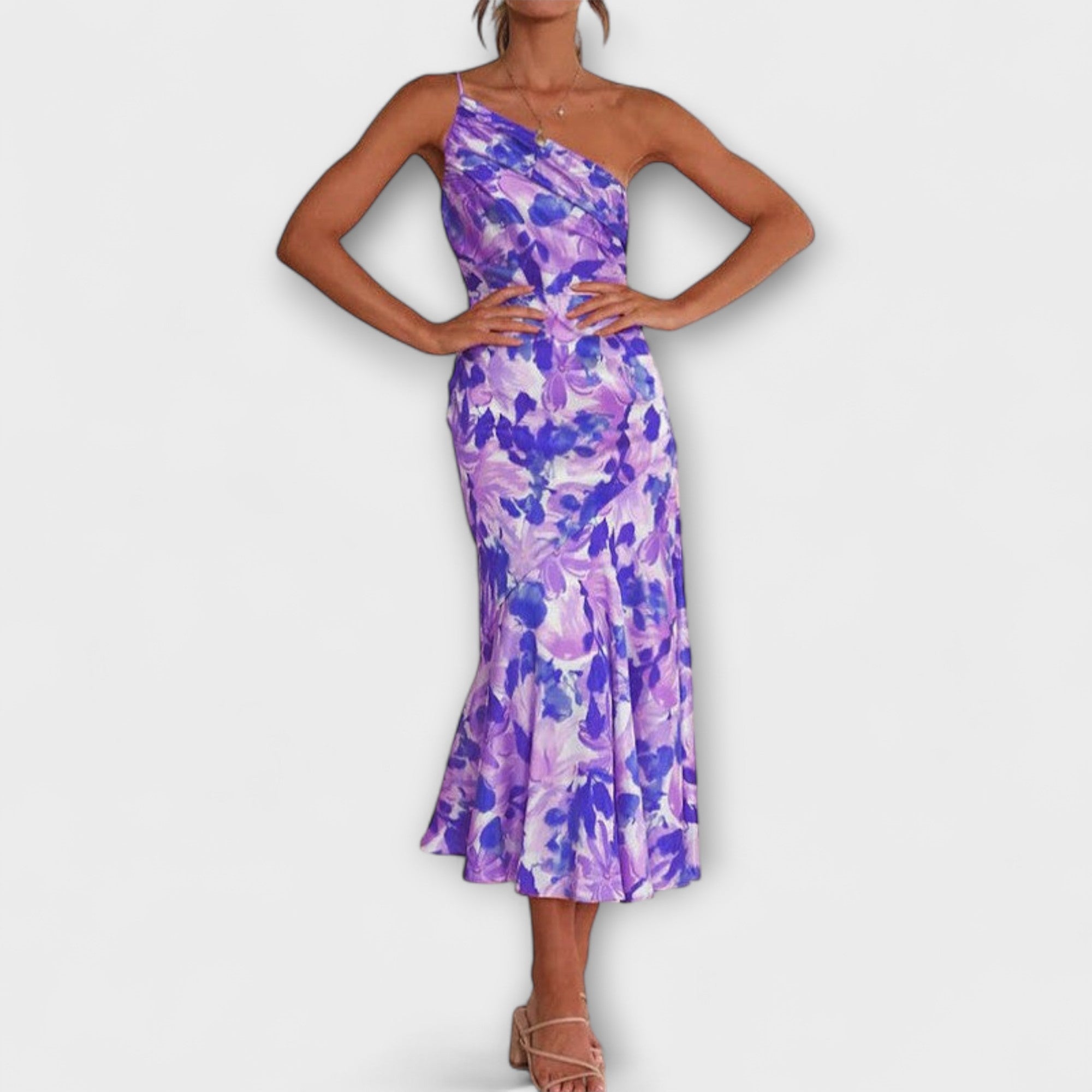 Tabea - Asimetrična haljina s cvjetnim uzorkom