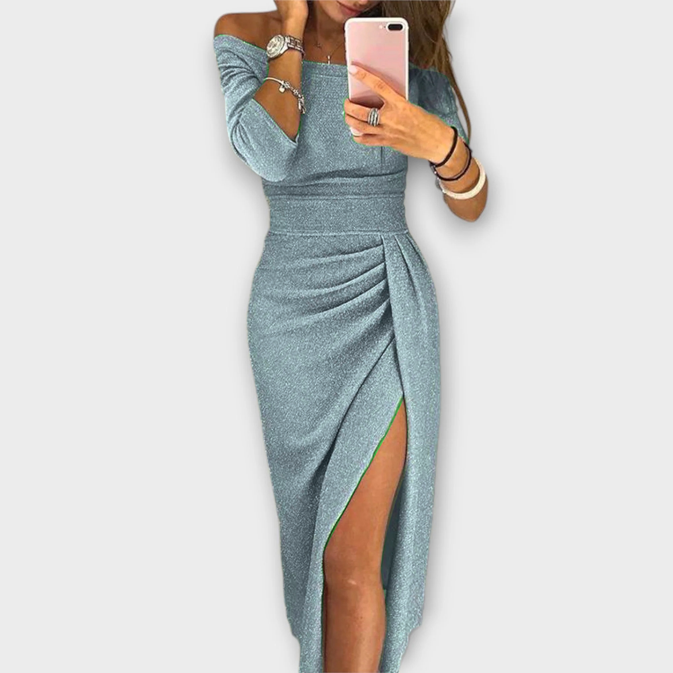 Aurora - Elegantna Haljina s Otvorenim Ramena