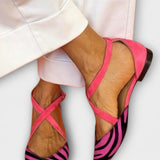 Balerina Fenna s uzorkom zebra i preklopnim trakama