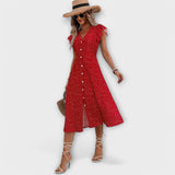 Elegantna midi haljina s točkicama