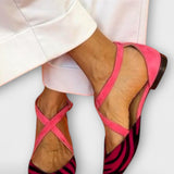 Balerina Fenna s uzorkom zebra i preklopnim trakama