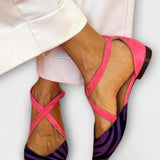 Balerina Fenna s uzorkom zebra i preklopnim trakama