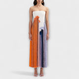 Ljeto - Trendovska haljina s blokovima boja i modernim resicama