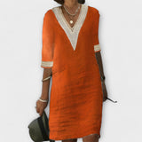 Aurora Ženska haljina od pamuka i lana