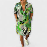 Aurora - Šarena haljina s V-izrezom