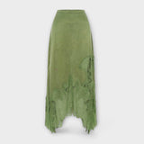 Kaia - Satin bluzica s čipkastim detaljima i plisiranim izrezom u setu