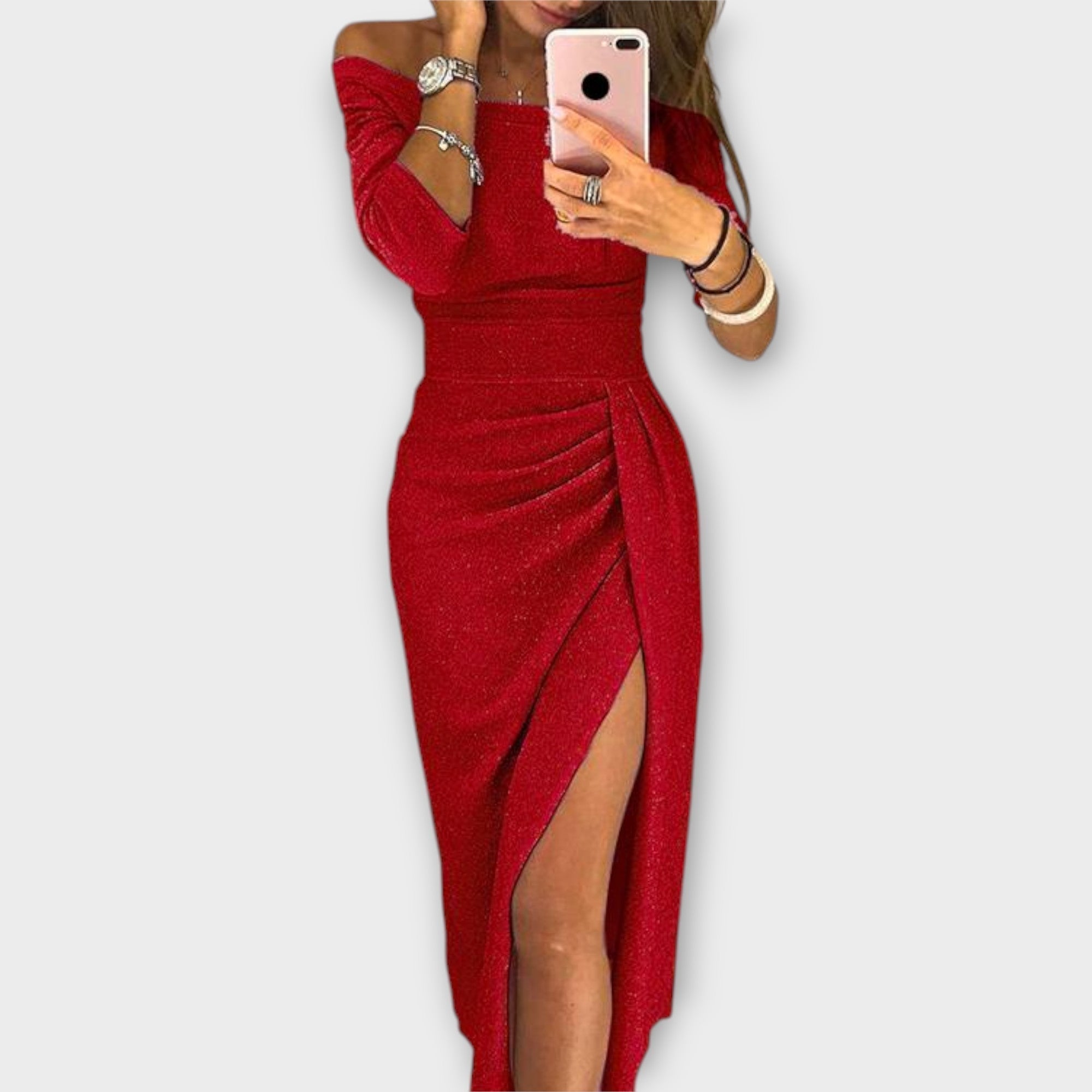 Aurora - Elegantna Haljina s Otvorenim Ramena