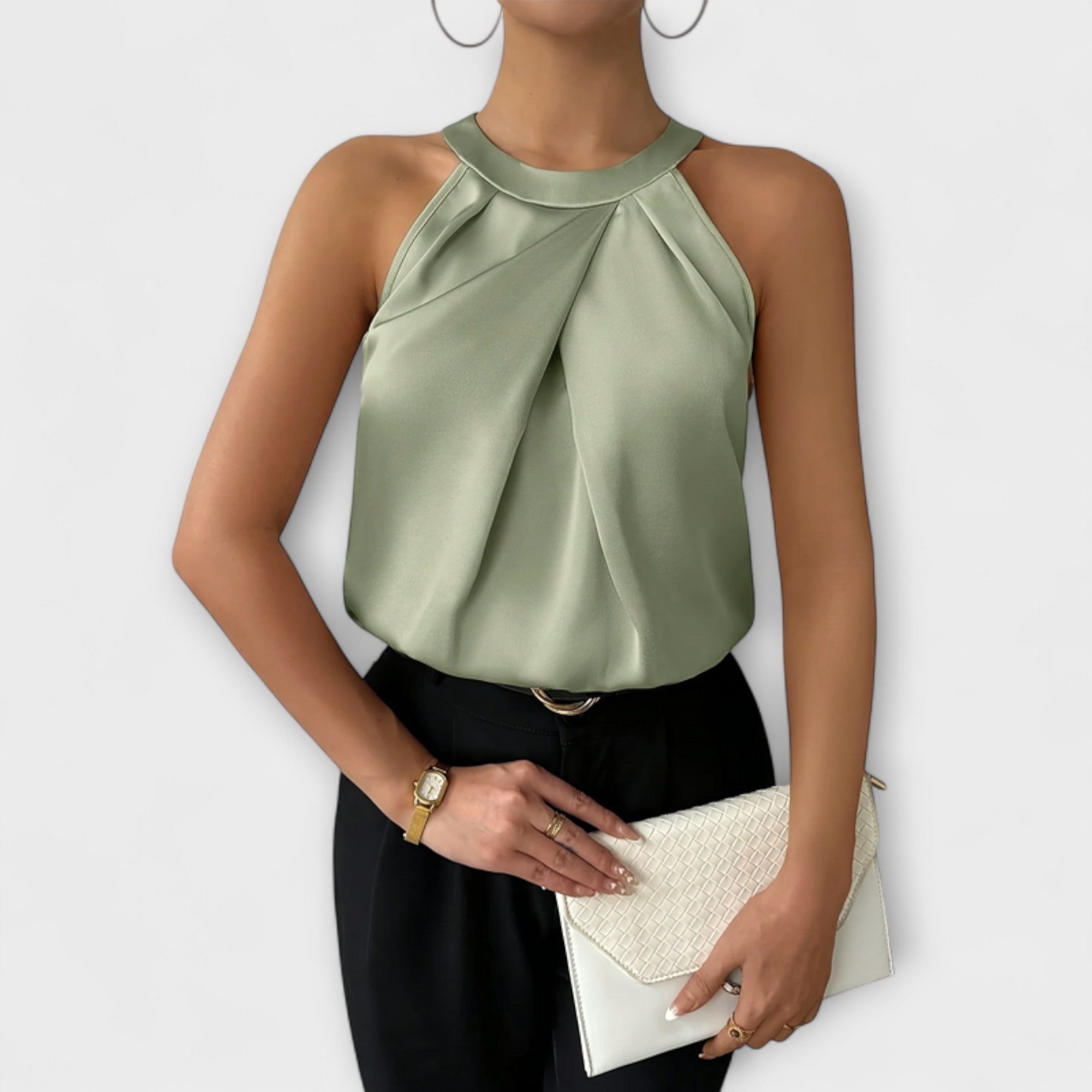 Skye - Elegantna saten bluzica s off-shoulder dizajnom