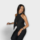 Lipanj - Crisscross Halter Neck Top