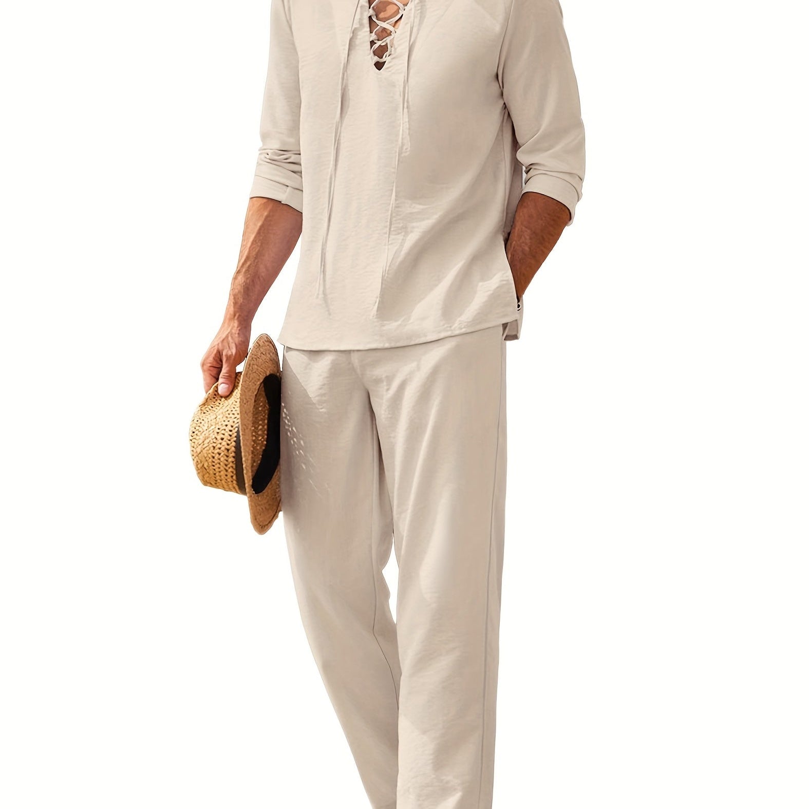 Bijeli set od tkanine za muškarce