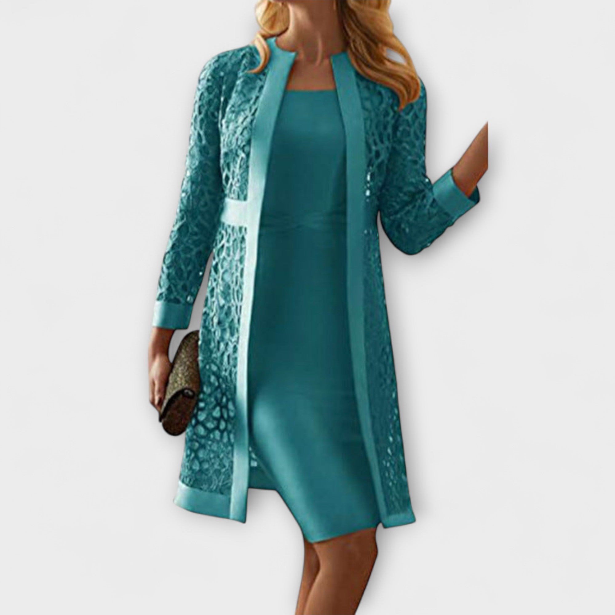 Runa - Elegantna Dvodijelna Čipkasta Haljina