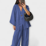 Aurora - Ležerna V-izrez majica i hlače duo