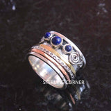 Boemski safirni meditacijski prsten