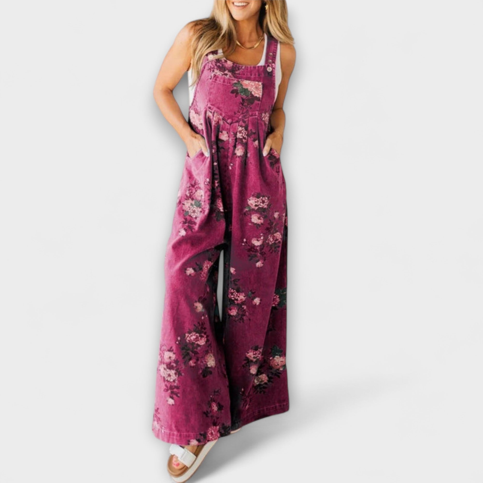 Mirona - Opušteni kroj traper kombinezon