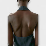 Aurora - Plavi Halter Neck Top s Izrezom na Leđima