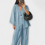 Aurora - Ležerna V-izrez majica i hlače duo