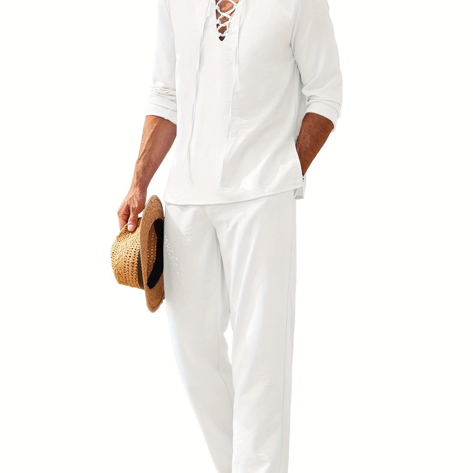 Bijeli set od tkanine za muškarce