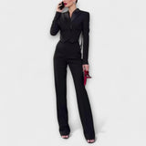 Noa - Crni Blazer Set s Perlama