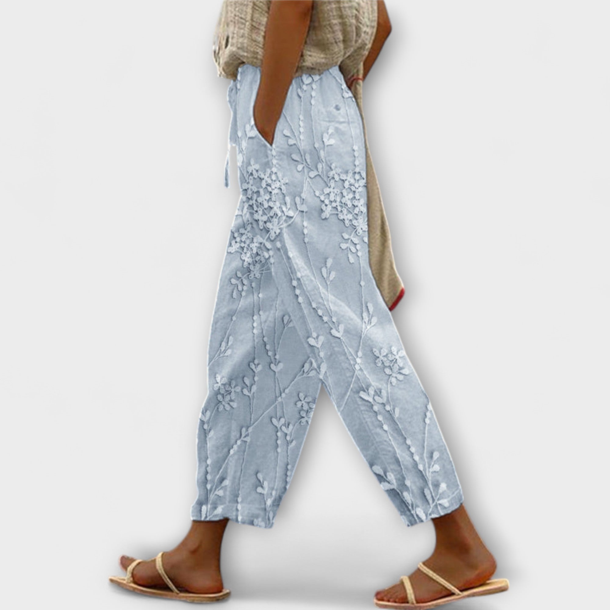 Zoey - Hlače s uzorkom vinove loze