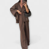 Aurora - Ležerna V-izrez majica i hlače duo