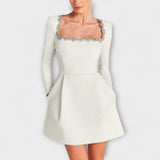 Wren - Mini haljina od baršuna s ukrasima od dragulja