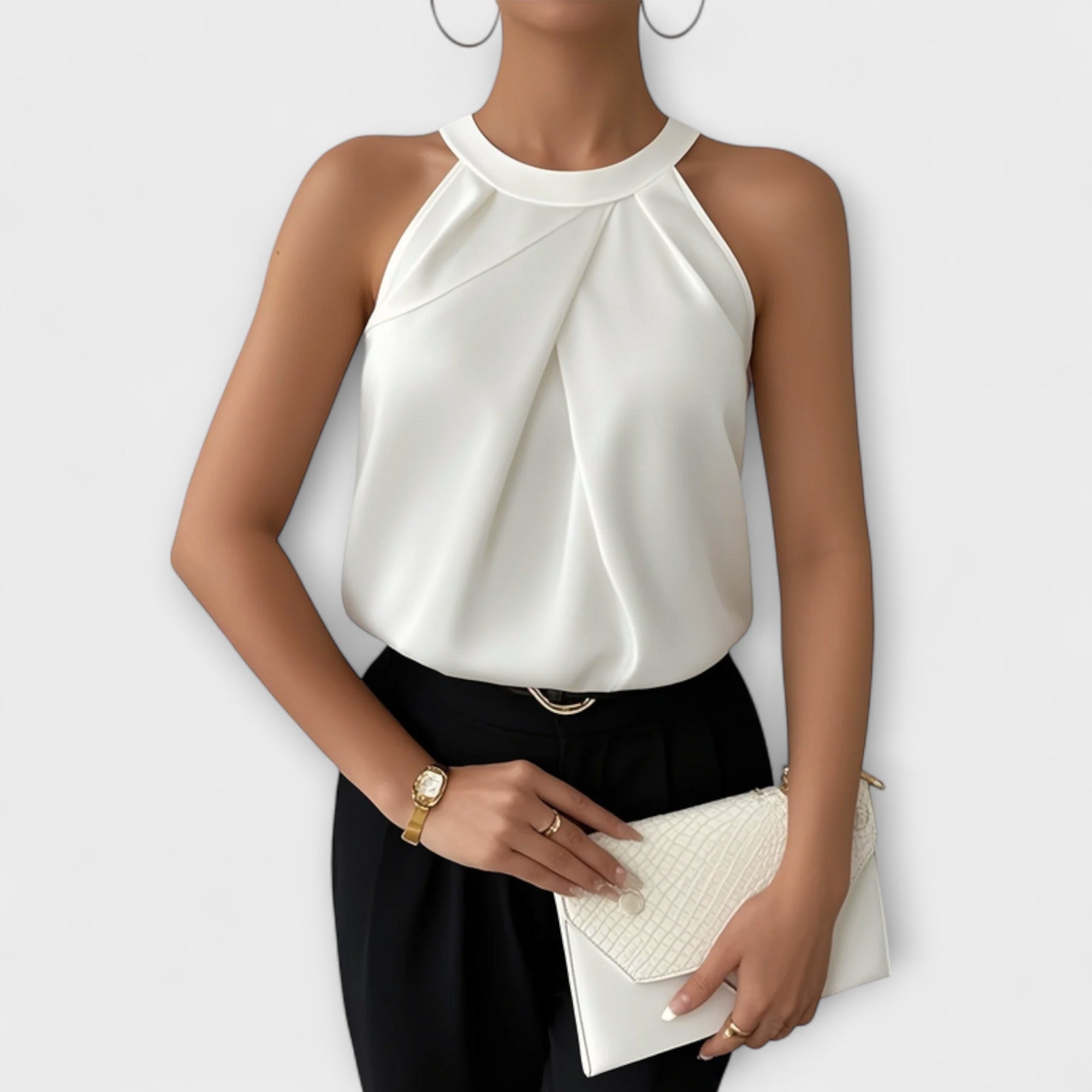 Skye - Elegantna saten bluzica s off-shoulder dizajnom