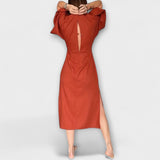 Aurora - Ležerna haljina s V-izrezom i mašnom