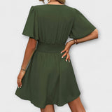 Winslet - Haljina s nabranim strukom i V-izrezom