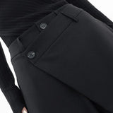 Leja - Hlače s širokim nogavicama i složenim gumbima za žene