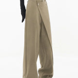 Leja - Hlače s širokim nogavicama i složenim gumbima za žene