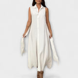 Aurora - Upadljivo, jedno-rebrasto midi haljina s detaljem vezanja