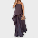 Ruby - Elegantni bezrukavni bandeau-top i suknja