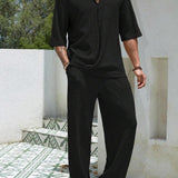 Ležerna košulja s dugim rukavima i hlače za muškarce