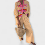 Avalisse – Odijelo od lana s uzorkom ribe