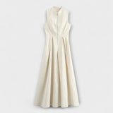 Haljina bez rukava s plisiranjem, midi