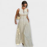 Haljina bez rukava s plisiranjem, midi